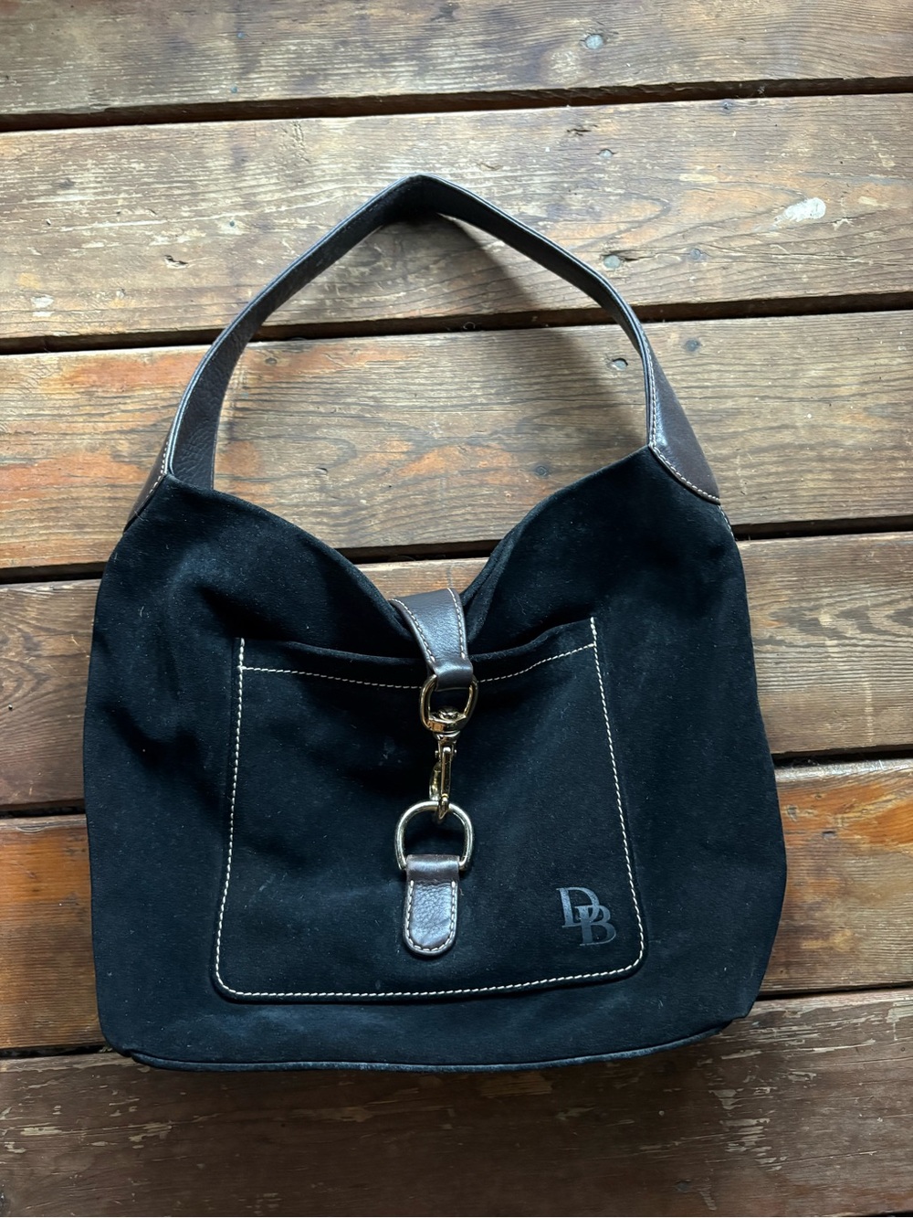 Dooney & Bourke Black Suede Shoulder Bag